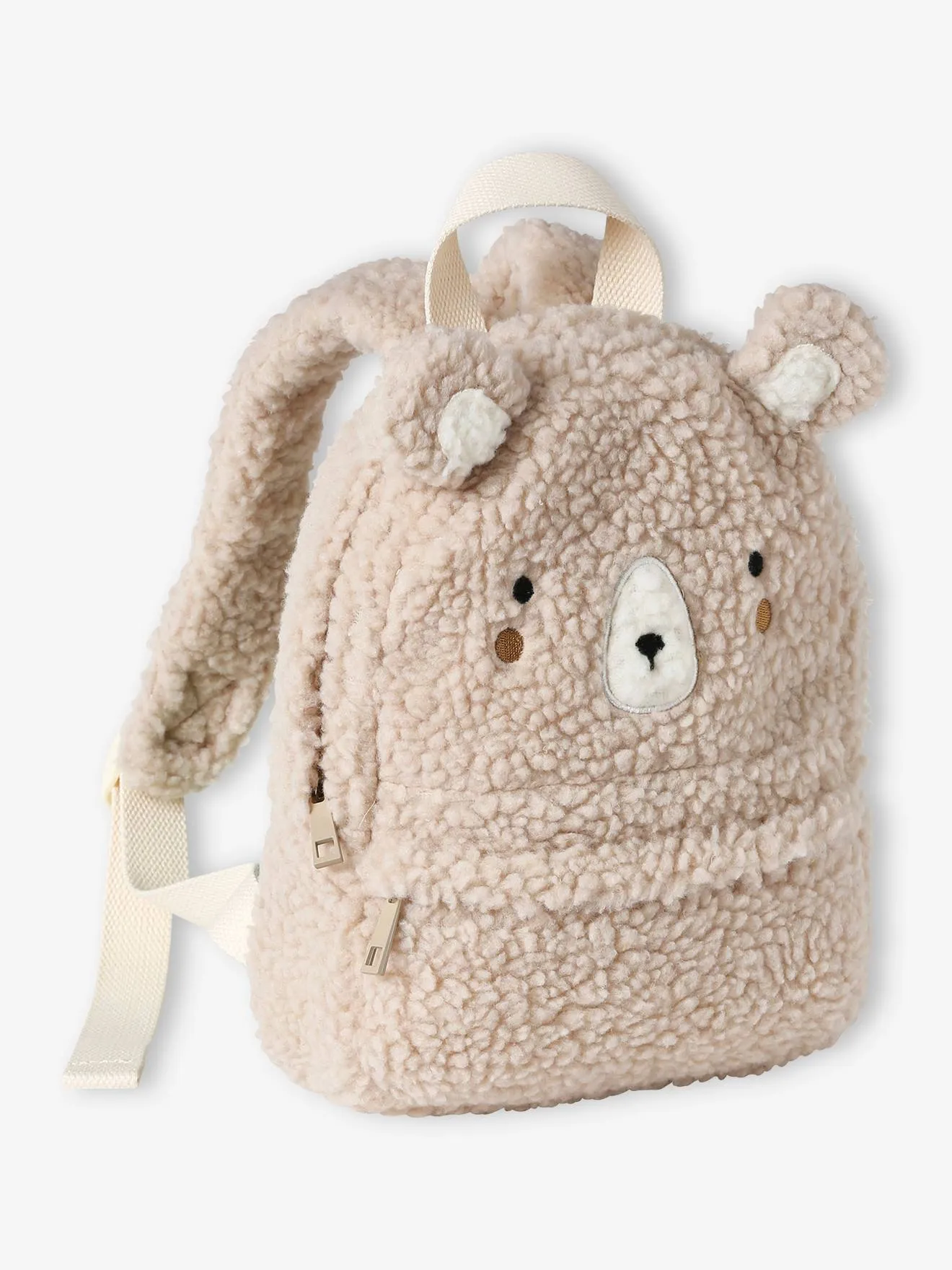 Sac à dos ours en sherpa enfant beige - Vertbaudet