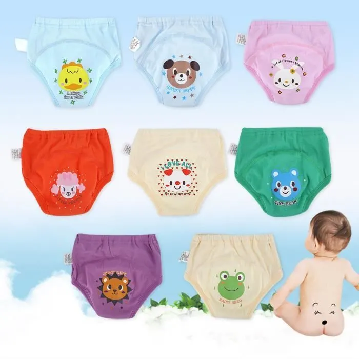 SALALIS Bloomers Couches imperméables en tissu pour bébé, 8 pièces, couches imperméables, 4 couches, pantalons puericulture soin