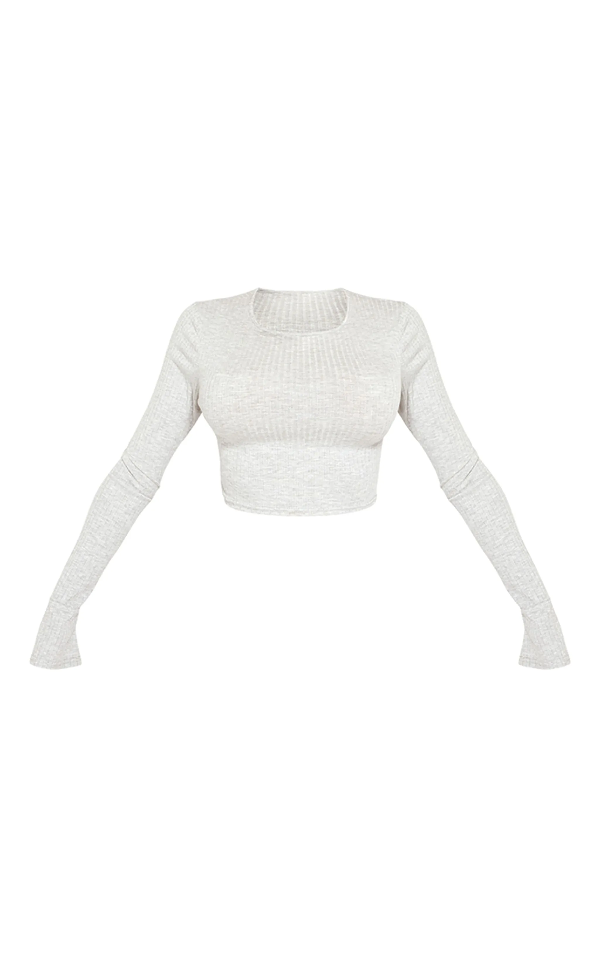 Shape Crop top blanc côtelé doux à manches longues