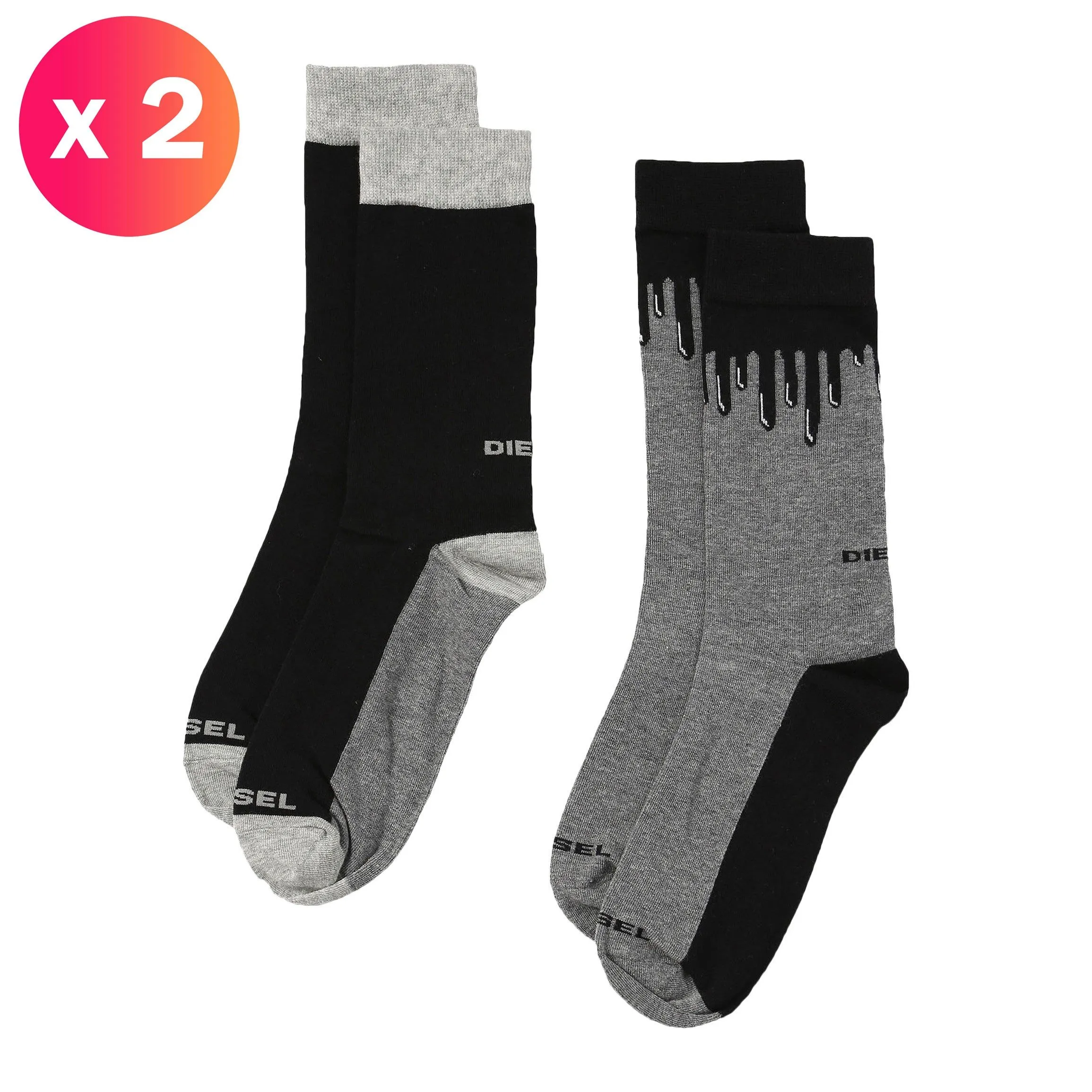 SKM-RAY-TWOPACK - Chaussettes bicolores (Lot de 2) - DIESEL : vente...