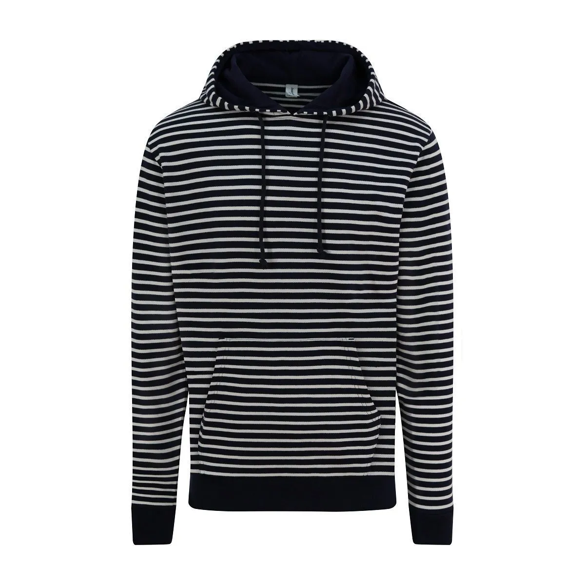 Sweat à capuche mixte - JH018 - bleu marine rayé 