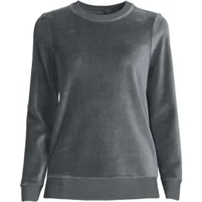 Sweatshirt en Velours à Manches Longues, Femme Grande Taille