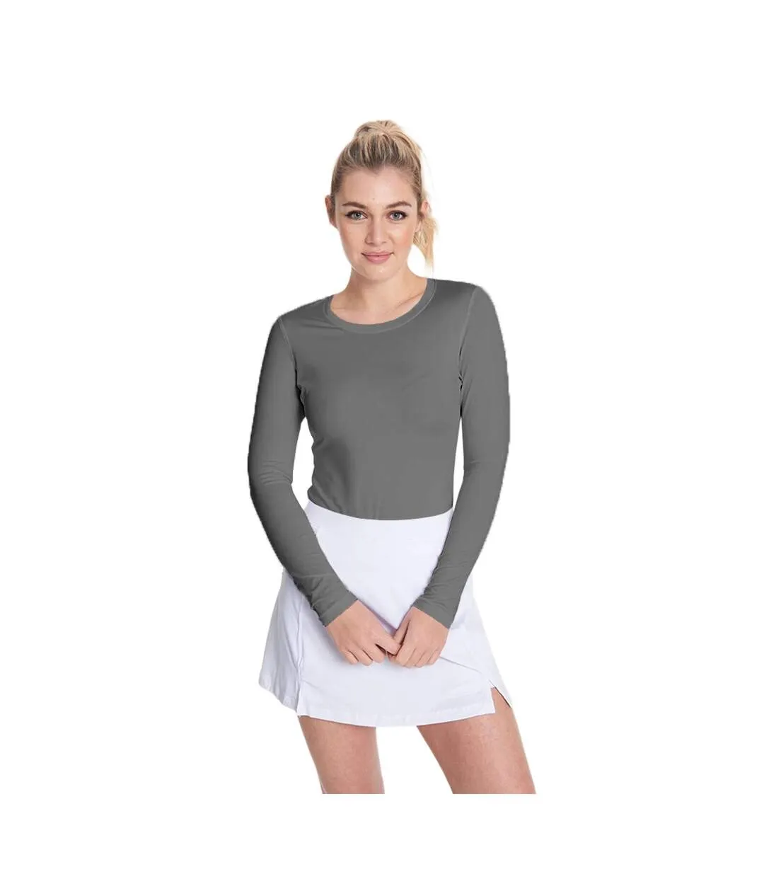 T-shirt base layer à manches longues femme gris Rhino