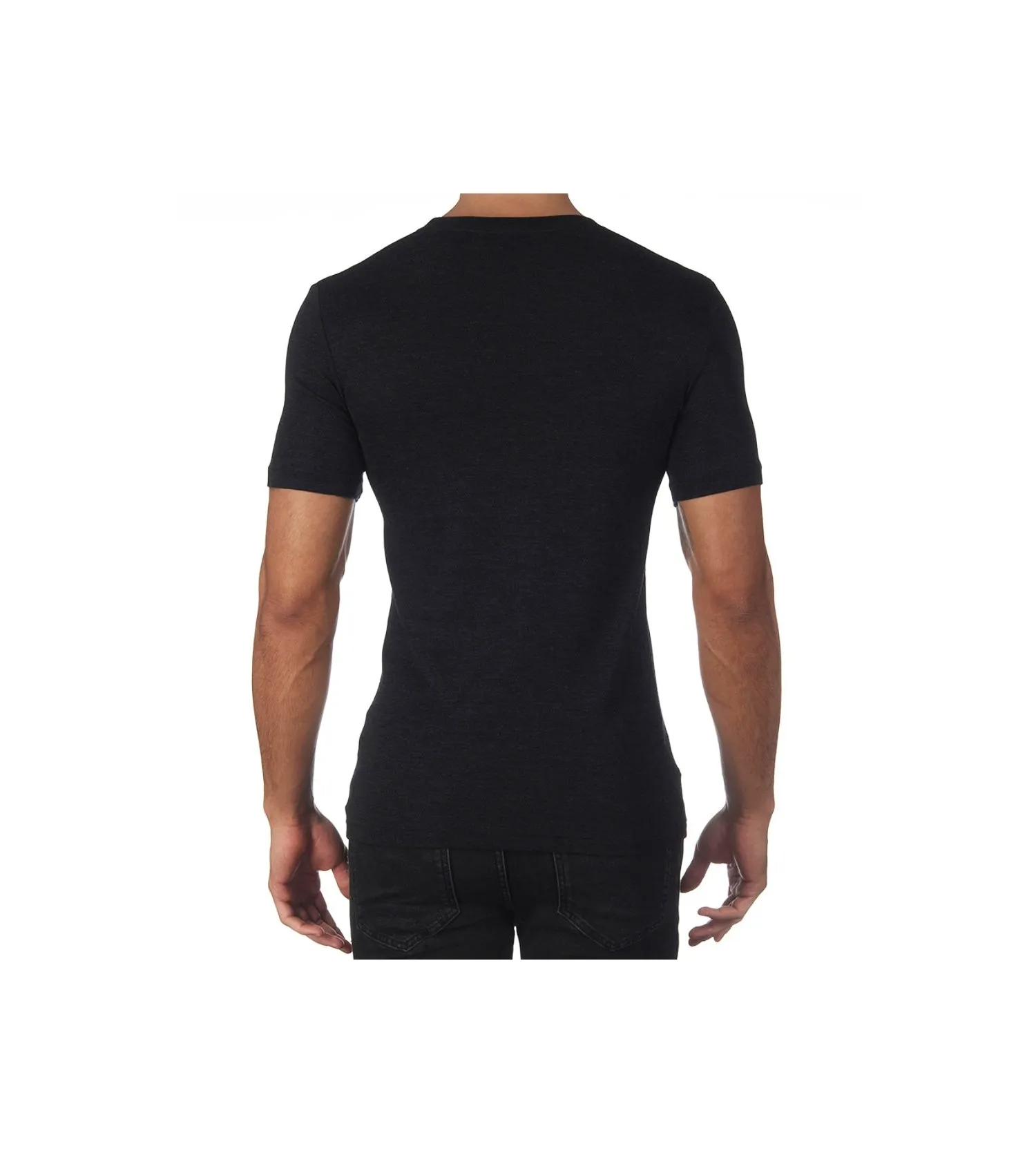 T-shirt laine & soie col rond Homme ANTHRACITE