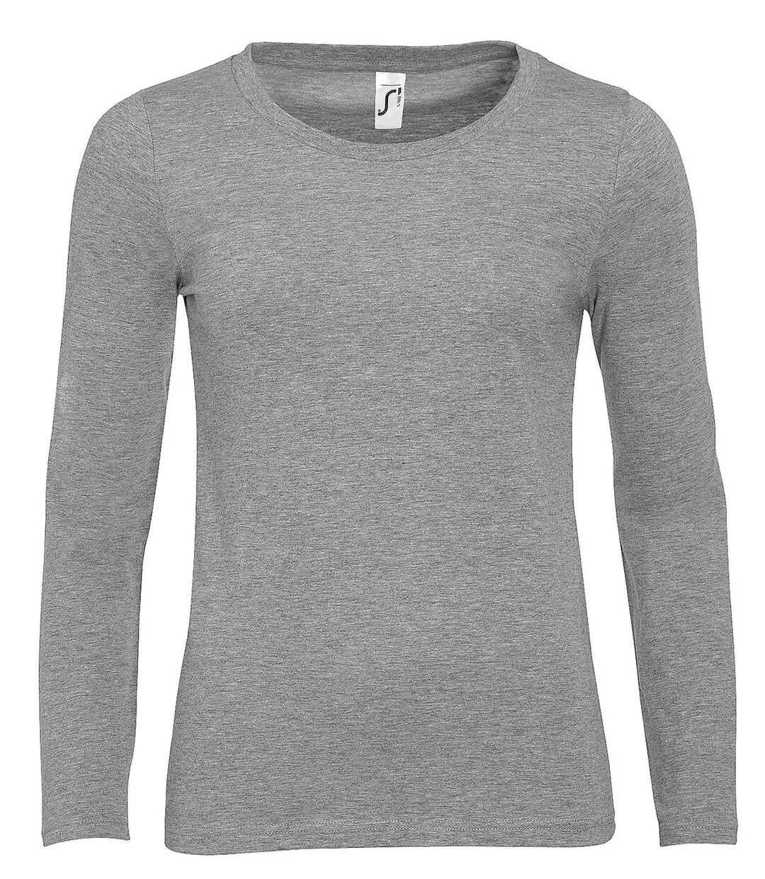 T-shirt manches longues FEMME - 11425 - gris chiné