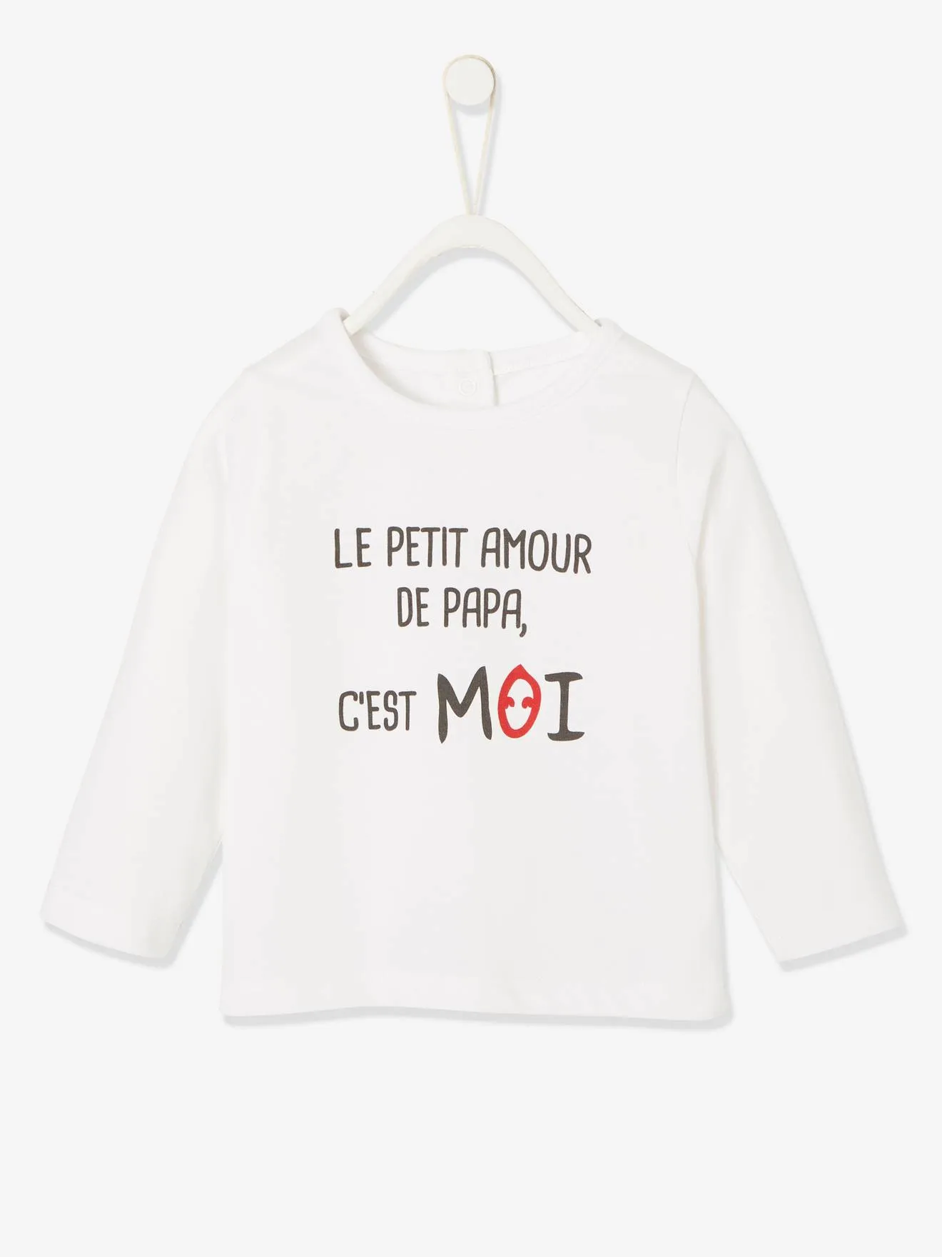 T-shirt à message bébé manches longues bleu canard - Vertbaudet