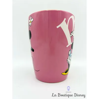 Tasse Minnie Mouse rétro vintage Disney Store 2016 mug rose jaune