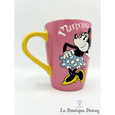 Tasse Minnie Mouse rétro vintage Disney Store 2016 mug rose jaune