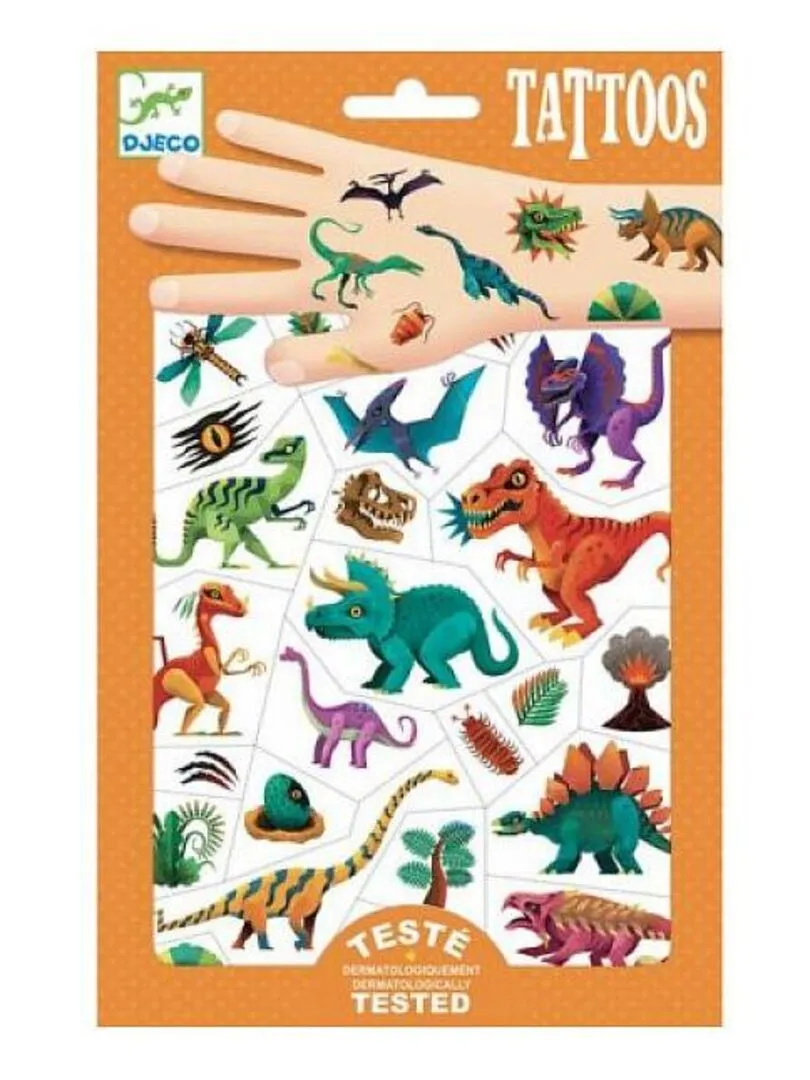 Tatouages Dinosaures Multi Couleurs - N/A