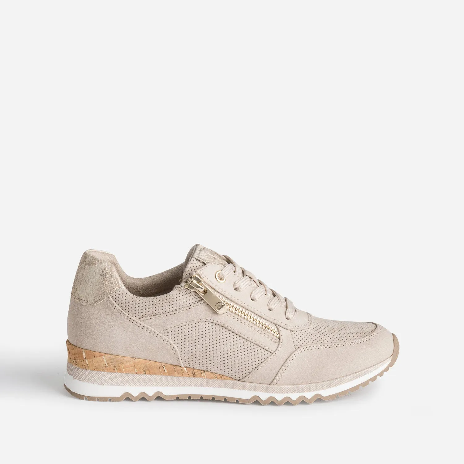 Tennis MARCO TOZZI beige et imprimé python - Baskets / Tennis Femme | ERAM