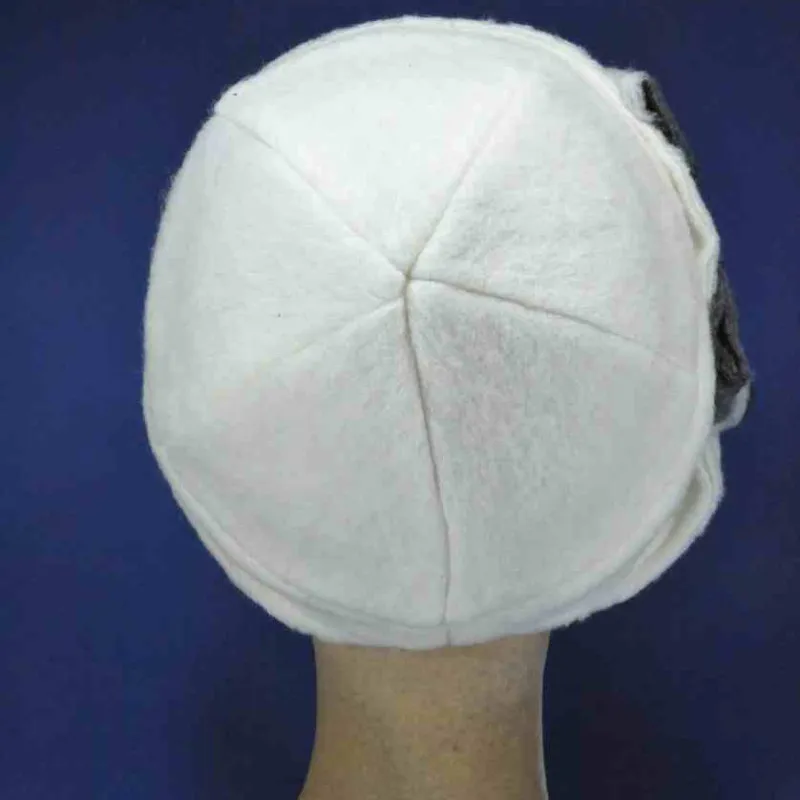 Toque bonnet style rétro laine beige |Toque bonnet pour les femmes