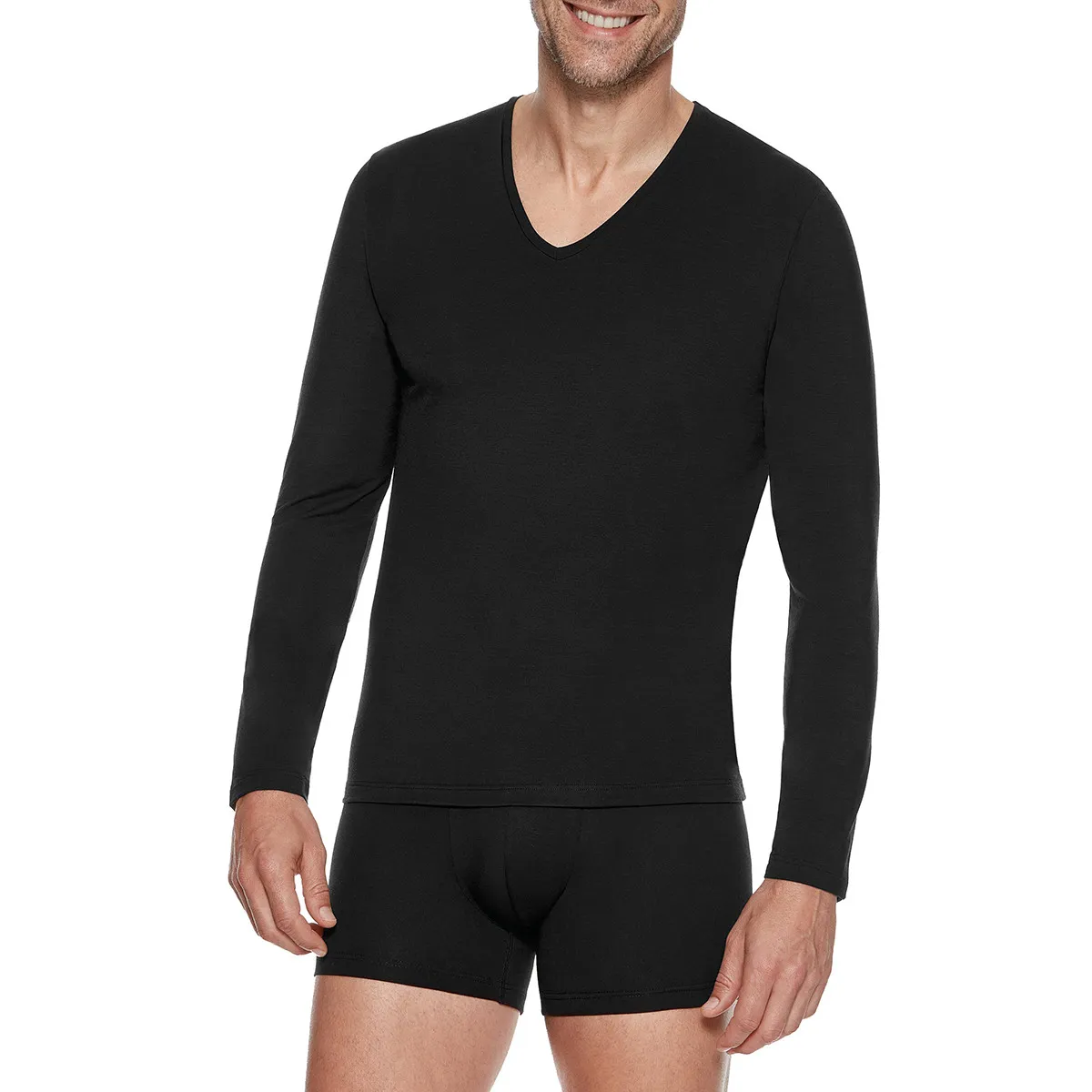 Tricot de peau homme laine lyocell Premium Wool noir Impetus