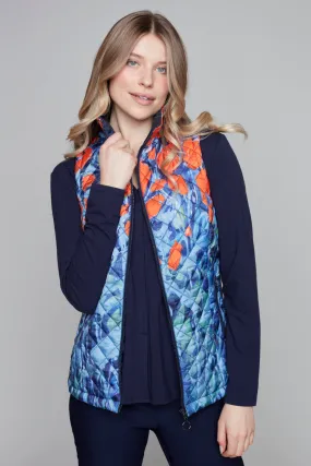 Veste matelassée sans manches imprimée floral