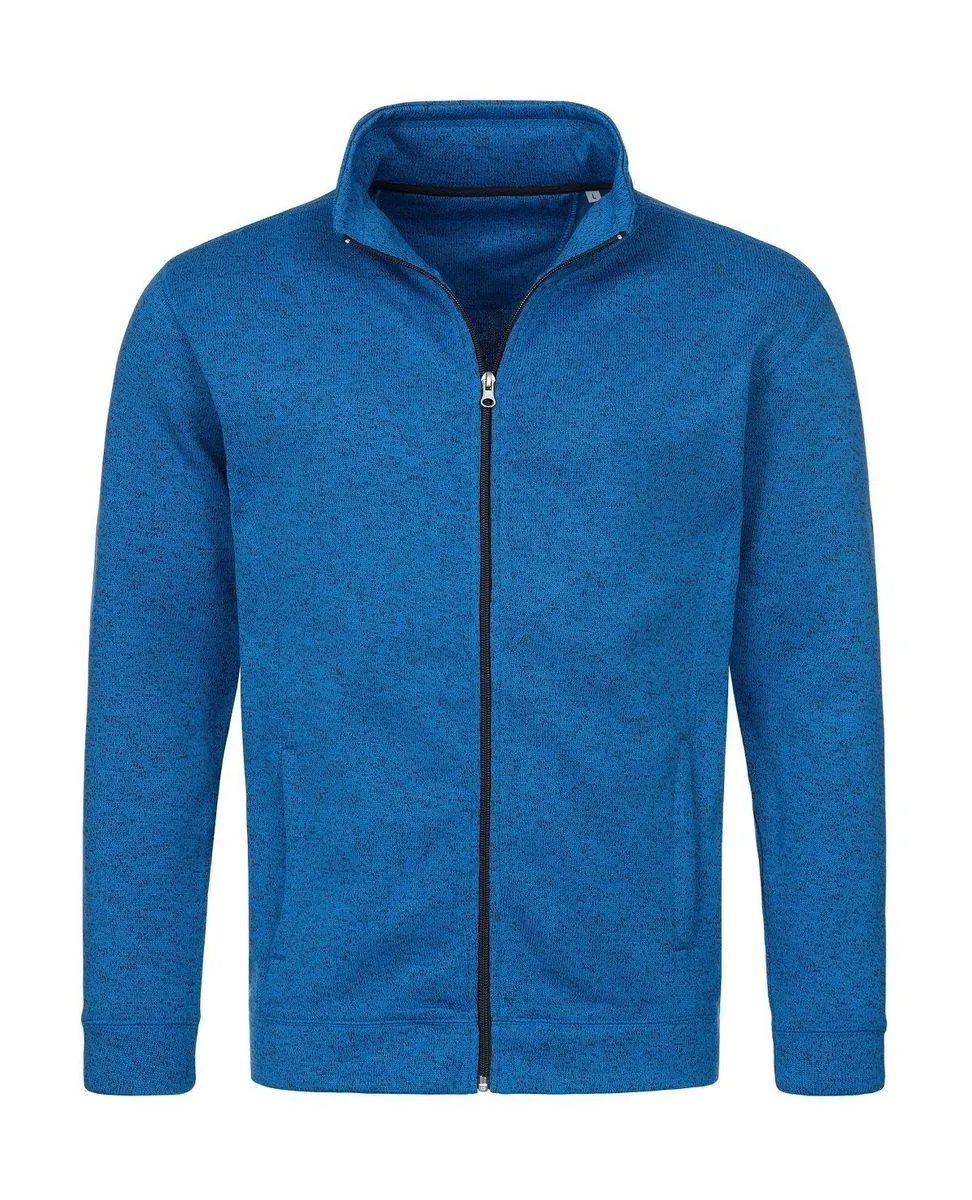 Veste polaire en tricot manches longues - Homme - ST5850 - bleu mélange 