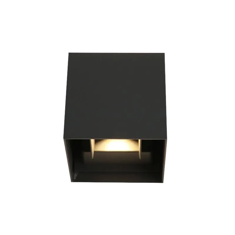 Zwarte buiten wandlamp Dion, aluminium, modern, IP65, dim-to-warm